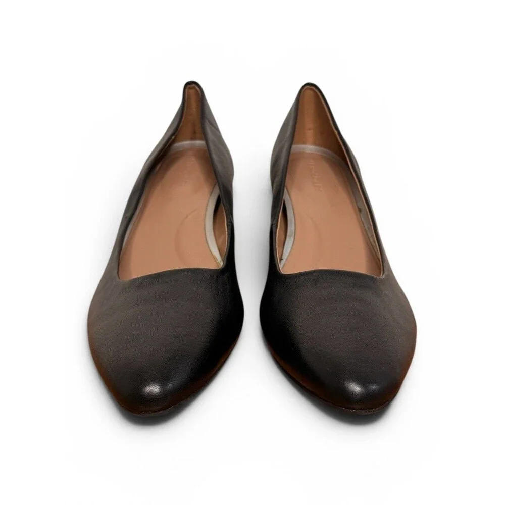 Aerosoles Bette Pumps Size 12 Leather Black Block Heel Pointed Toe Classic